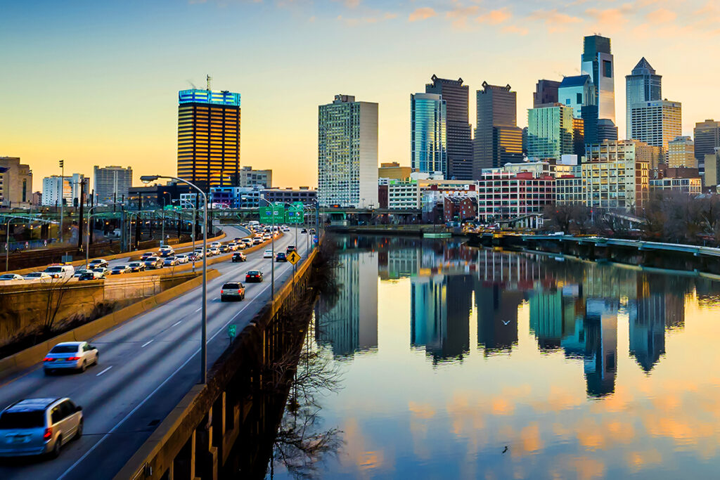 Downtown Skyline of Philadelphia, Pennsylvania.